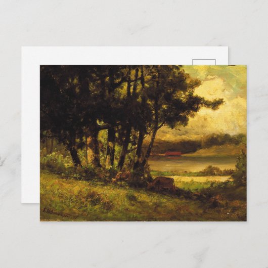 Carte Postale Vaches pâturant près de la rivière - Edward Banist (Devant / Derrière)