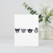 Carte Postale vaches porc poulet mouton (Debout devant)