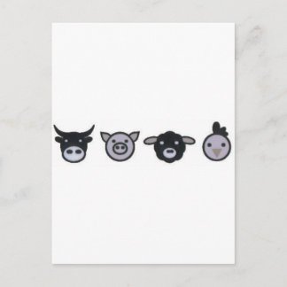 Carte Postale vaches porc poulet mouton