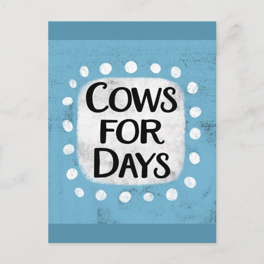 Carte postale Vaches pour des jours (Devant)