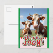 Carte Postale vaches rétablissez-vous vite (Devant / Derrière)