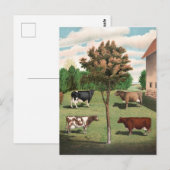 Carte postale Vaches rétroactives (Devant / Derrière)