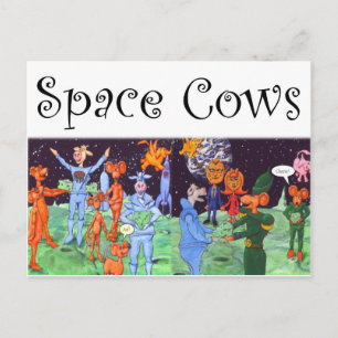 Carte Postale Vaches spatiales et rats de lune