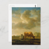 Carte Postale Vaches sur un pré par Adriaen van de Velde (Devant / Derrière)