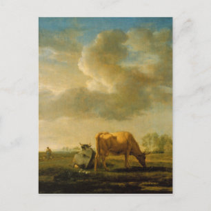 Carte Postale Vaches sur un pré par Adriaen van de Velde