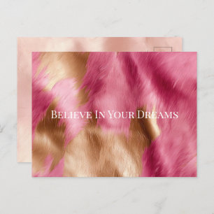 Carte Postale Vachette de cowgirl en or rose de l'Ouest