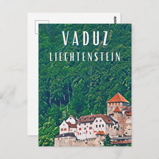 Carte Postale Vaduz, capitale cachée du Liechtenstein (Devant / Derrière)