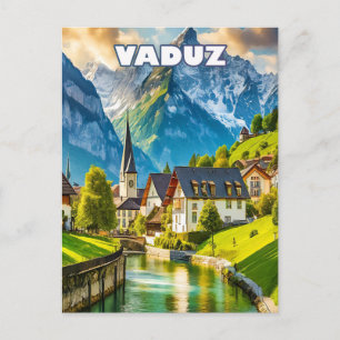 Carte Postale Vaduz, joyau alpin du Liechtenstein