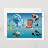 Carte Postale Vague bleue / Anti Trump, (Devant / Derrière)