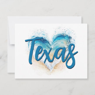 Carte Postale Vague de cœur Texas Beach