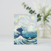 CARTE POSTALE VAGUE DE KANAGAWA EN ARRIÈRE - PLAN DE NUIT STARRY (Debout devant)