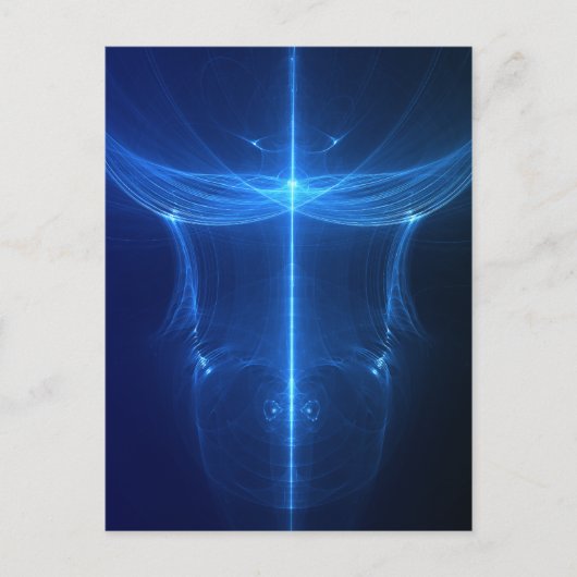 Carte Postale Vague de lumière bleue Abstraite (Devant)