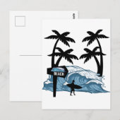 Carte Postale Vague de plage Funny (Devant / Derrière)