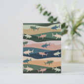 CARTE POSTALE VAGUE DE REQUIN VINTAGE (Debout devant)