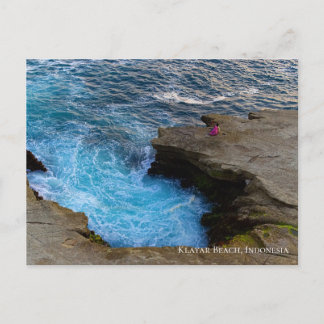 Carte Postale Vague déferlante Tourbillon océanique Roches océan