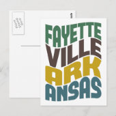 Carte Postale Vague rétro de Fayetteville Arkansas (Devant / Derrière)