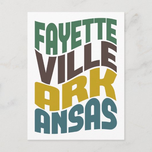 Carte Postale Vague rétro de Fayetteville Arkansas (Devant)