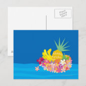 Carte Postale Vagues à fleurs tropicales (Devant / Derrière)