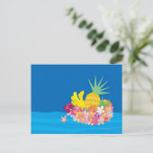 Carte Postale Vagues à fleurs tropicales (Debout devant)