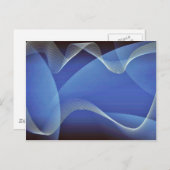 Carte Postale Vagues Abstraites Sur Un Arrière - plan Bleu (Devant / Derrière)