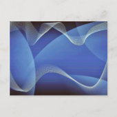 Carte Postale Vagues Abstraites Sur Un Arrière - plan Bleu (Devant)
