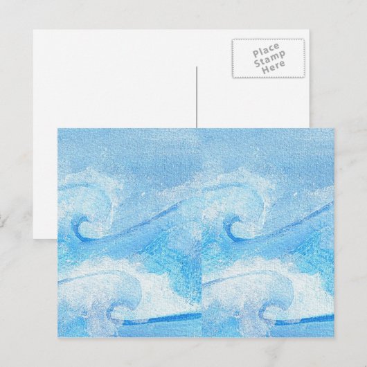 Carte Postale Vagues Bleues Bébé (Devant / Derrière)