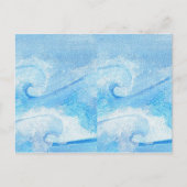 Carte Postale Vagues Bleues Bébé (Devant)