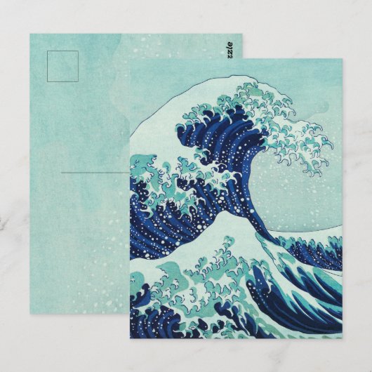 Carte Postale Vagues bleues Hokusai (Devant / Derrière)