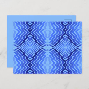 Carte Postale Vagues bleues réfléchissantes Moderne Design abstr