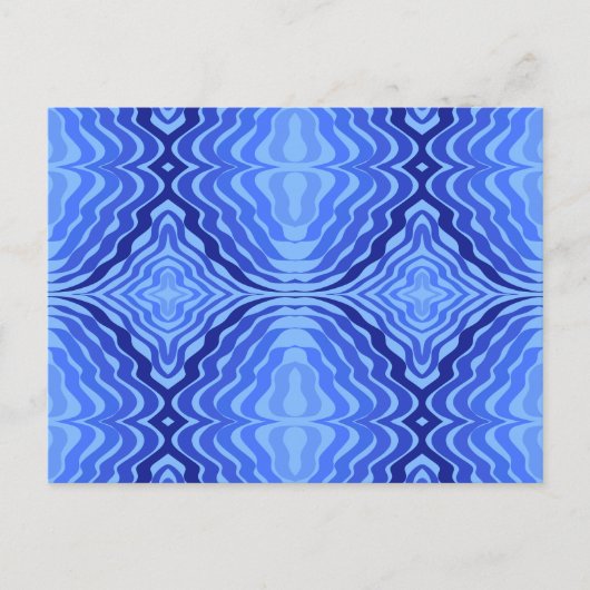Carte Postale Vagues bleues réfléchissantes Moderne Design abstr (Devant)