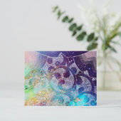 Carte Postale VAGUES Cercles Floraux Bleus, Flacons (Debout devant)