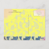 Carte Postale VAGUES Cercles Floraux Bleus, Flacons (Dos)