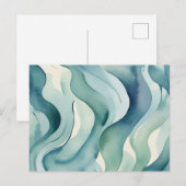 Carte Postale Vagues d'aquarelle douce Motif Abstrait (Devant / Derrière)