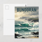 Carte Postale Vagues de Bundoran Irlande (Devant / Derrière)