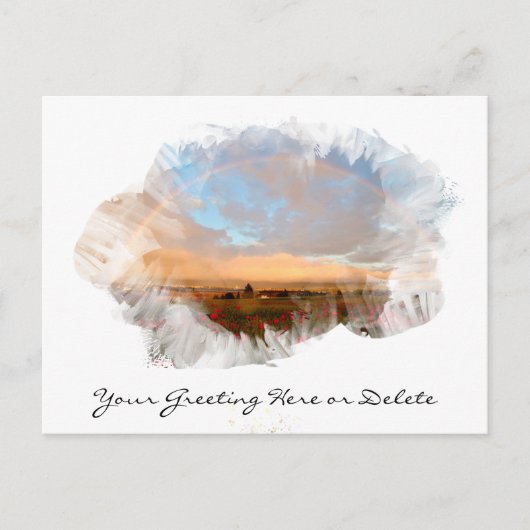 Carte Postale *~* Vagues de la Plage Arc-en-Ciel Océan Floral Ar (Devant)