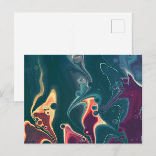 Carte Postale Vagues de lave en mouvement de minuit