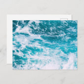 Carte Postale Vagues de l'océan bleu (Devant / Derrière)