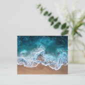 Carte Postale Vagues de rivage de plage (Debout devant)