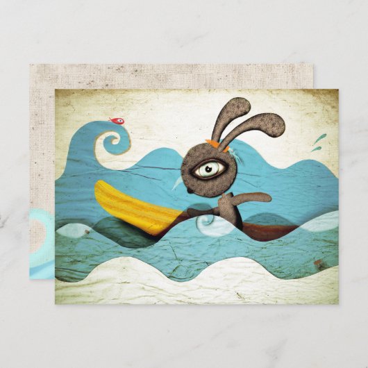 Carte Postale Vagues de surf (Devant / Derrière)