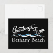 Carte Postale Vagues d'eau de la plage de Bethany (Devant / Derrière)