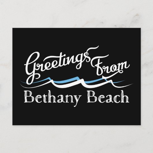 Carte Postale Vagues d'eau de la plage de Bethany (Devant)