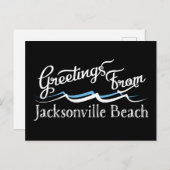 Carte Postale Vagues d'eau de la plage de Jacksonville (Devant / Derrière)