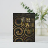 Carte Postale Vagues dorées hypnotiques Art abstrait moderne (Debout devant)