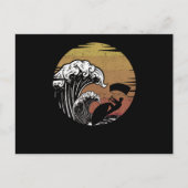 Carte Postale Vagues drôles de kitesurf planche à voile surf (Devant)