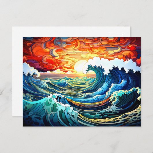 Carte Postale Vagues épiques 12 (Devant / Derrière)
