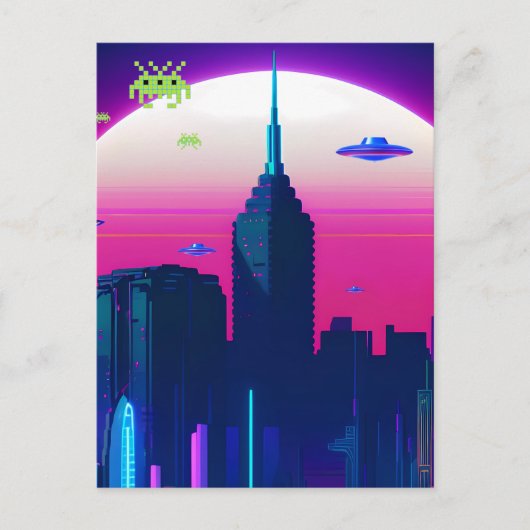 Carte Postale Vagues nocturnes et Vapor Daze (Devant)