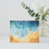 Carte Postale Vagues océaniques à la plage (Debout devant)