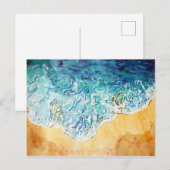 Carte Postale Vagues océaniques à la plage (Devant / Derrière)