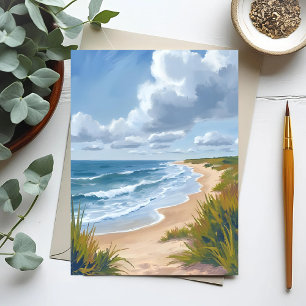 Carte Postale Vagues océaniques   Peinture côtière de plage