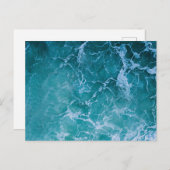 Carte Postale Vagues profondes de l'océan bleu (Devant / Derrière)